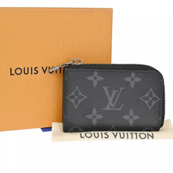 LOUIS VUITTON Porte Monnaie Jules Coin Wallet Monogram Eclipse BK - Picture 1 of 13